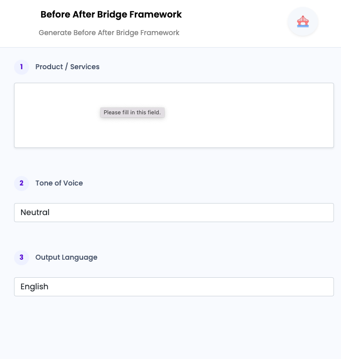 Before After Bridge Framework ai tool