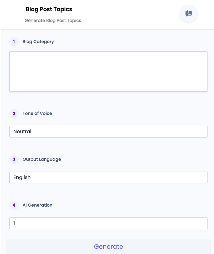 Blog Post Topics ai tool