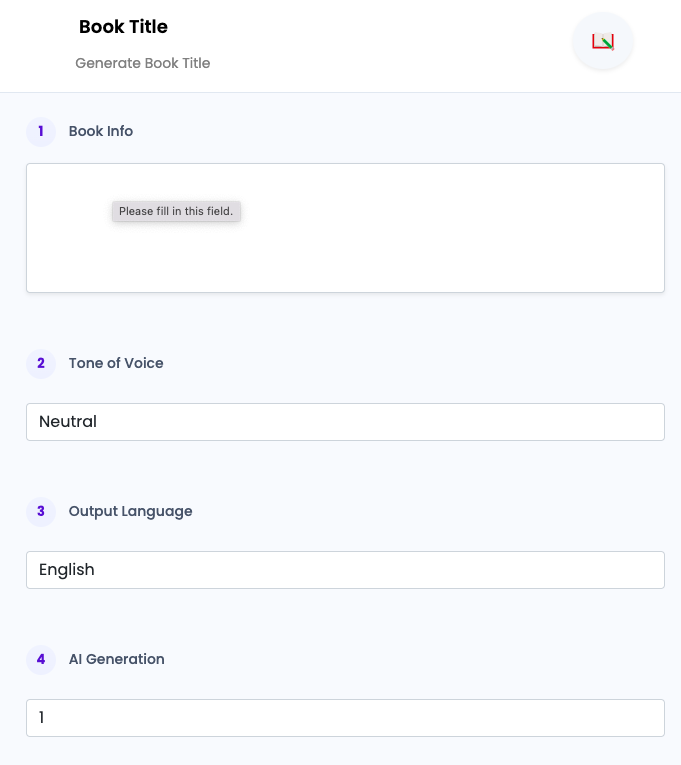 Book Title ai tool
