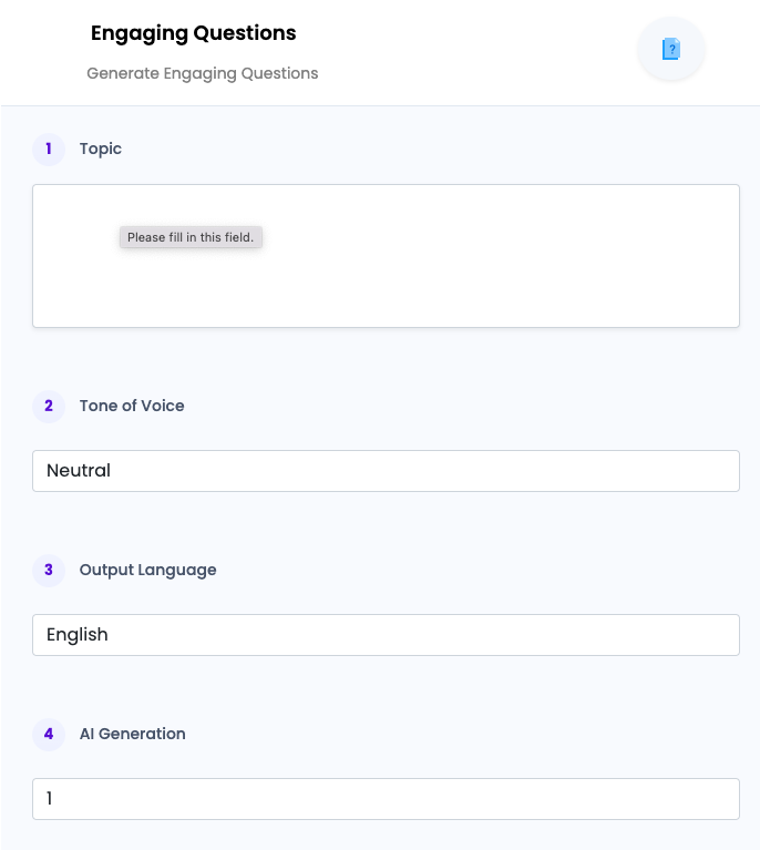 Engaging Questions ai tool