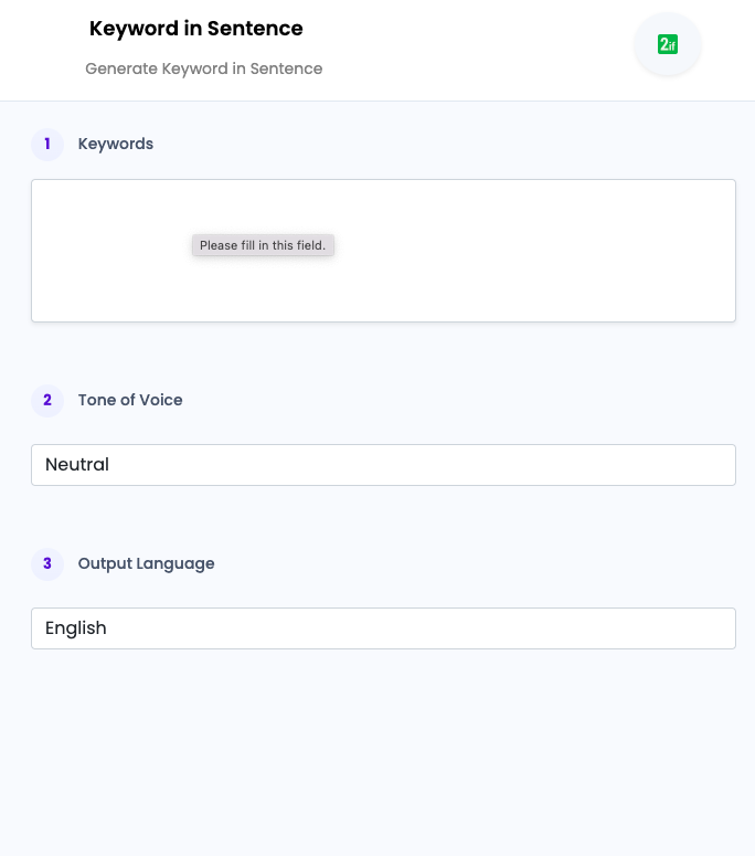 Keyword in Sentence ai tool