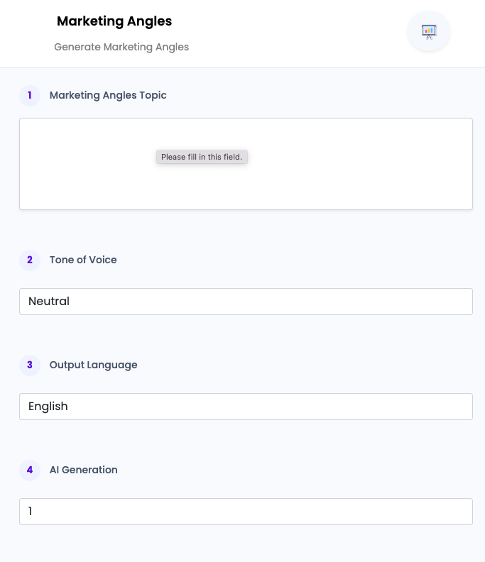 Marketing Angles ai tool