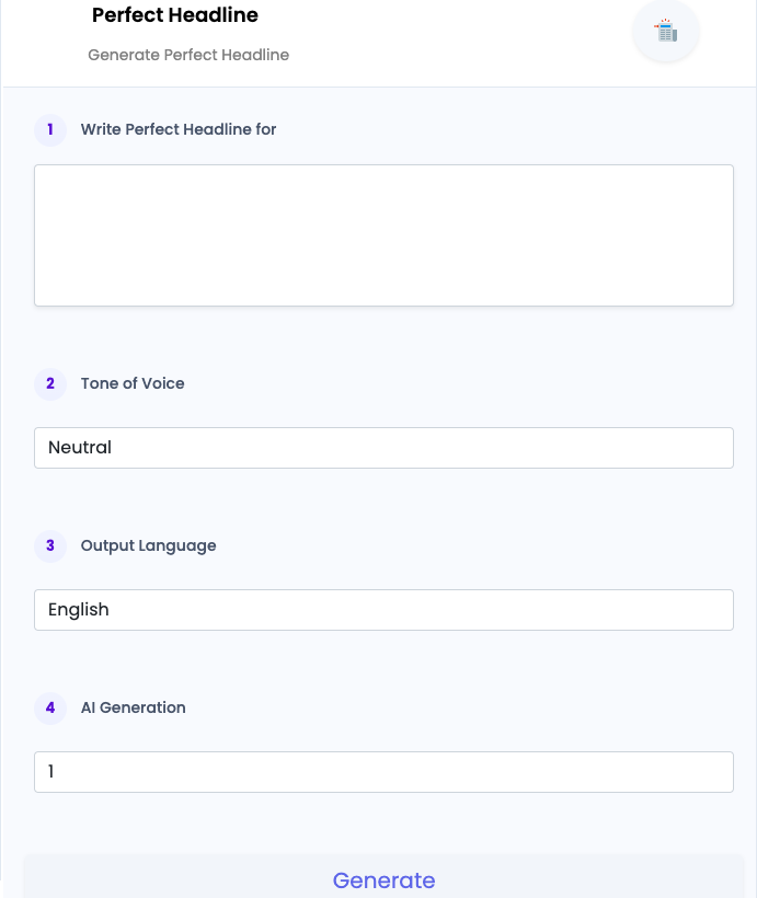 Perfect Headline ai tool