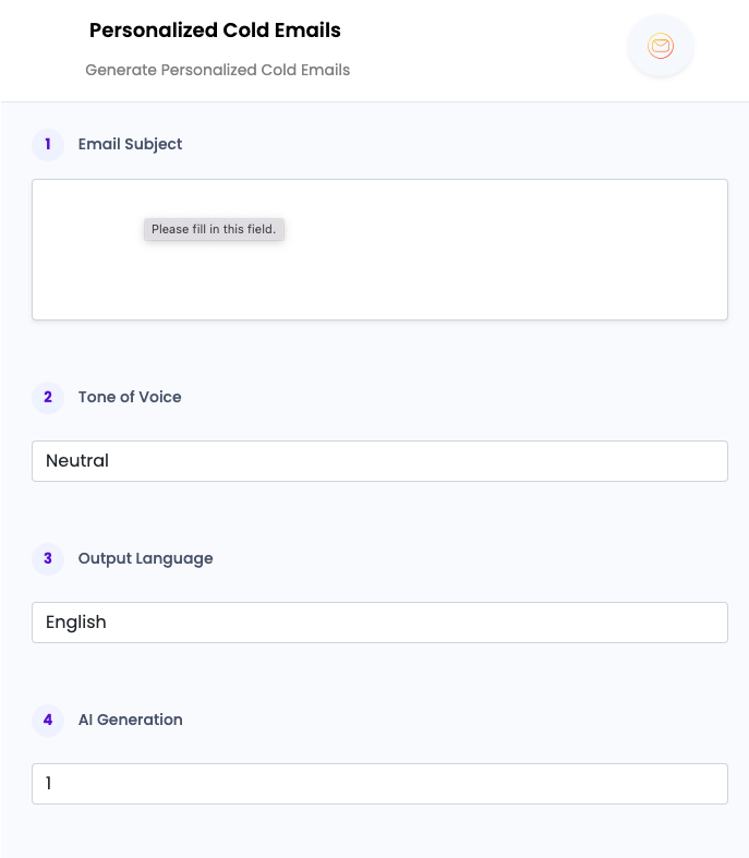 Personalized Cold Emails ai tool