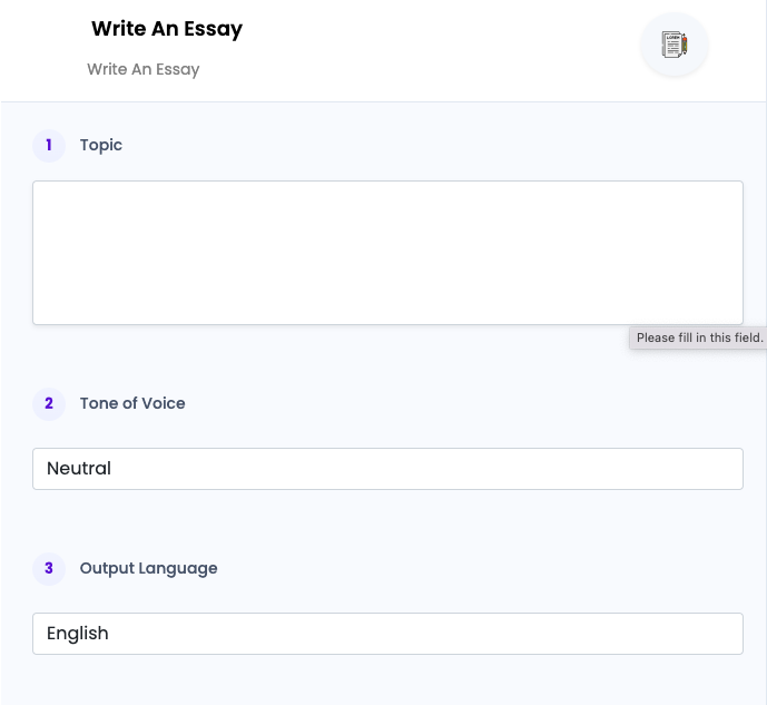 Write An Essay ai tool